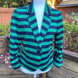 Navy and Green striped blazer nwot